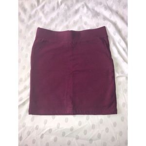 Maroon Mini Skirt